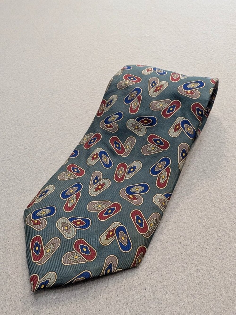 Vintage Christian Dior Monsieur Silk Geometric Tie Italy USA